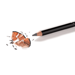 Eye Embrace Warm Betty Classic light gray wooden eyebrow pencil tip and shavings.