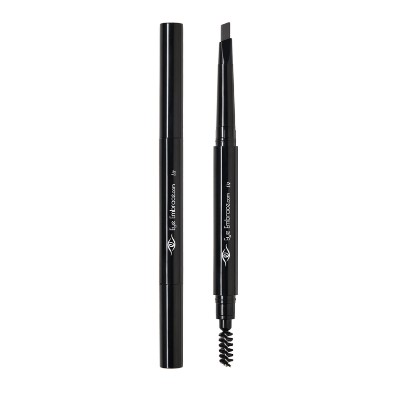 Medium Gray Eyebrow Pencil with Spoolie: Liz (Waterproof, Double
