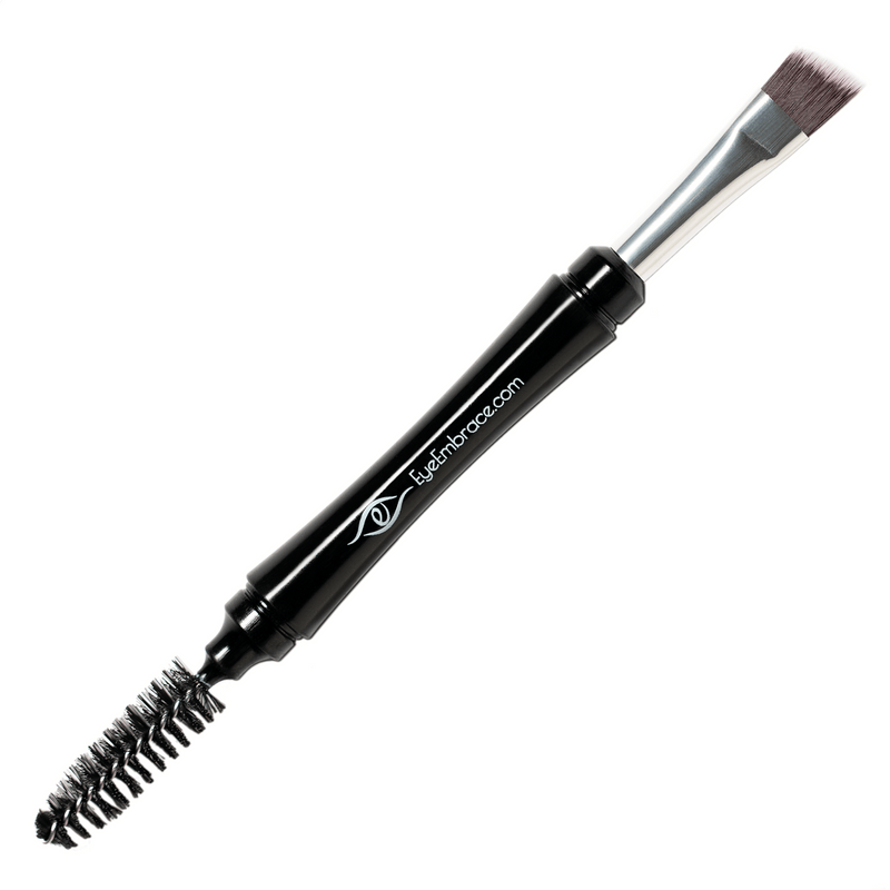 Pro Grip Double-Ended Angled Makeup Brush with Spoolie