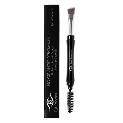 Pro Grip Double-Ended Angled Makeup Brush with Spoolie
